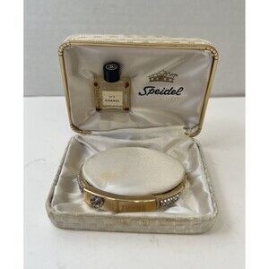 Rare Speidel Chanel 10K GF heart Spandex bracelet original box 1950s Patricia